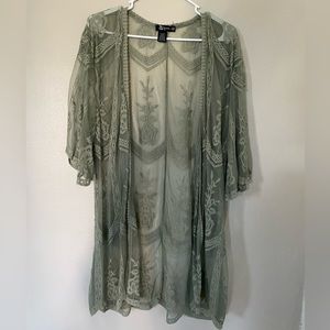 Sage Green Lace Kimono